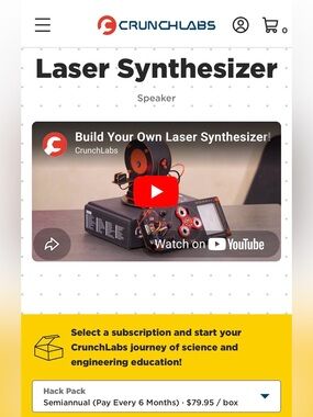 Crunch Labs Hack Pack The Hack 010 Laser Synthesizer New unopened Box